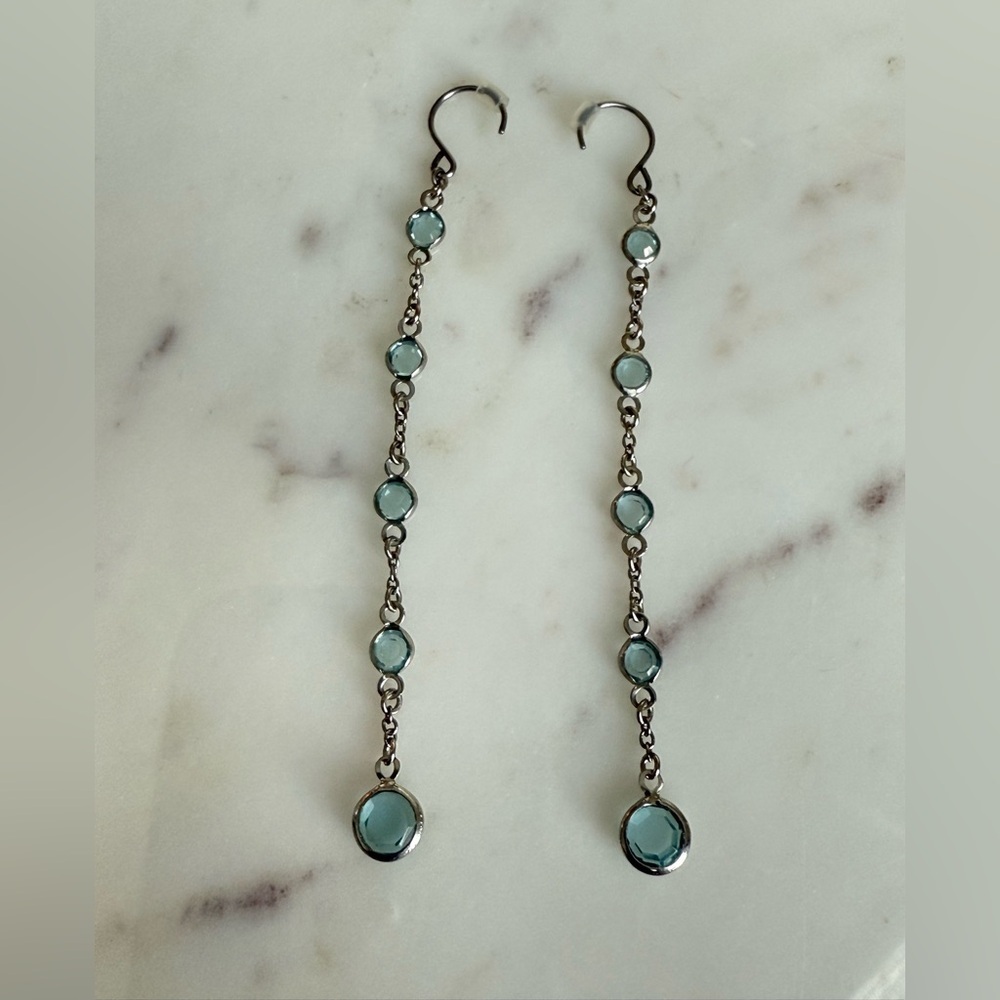 Elegant Silver and Blue Dangle Earrings
